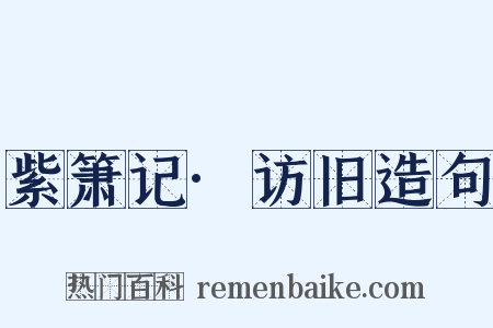 紫箫记·访旧造句是什么意思的图片